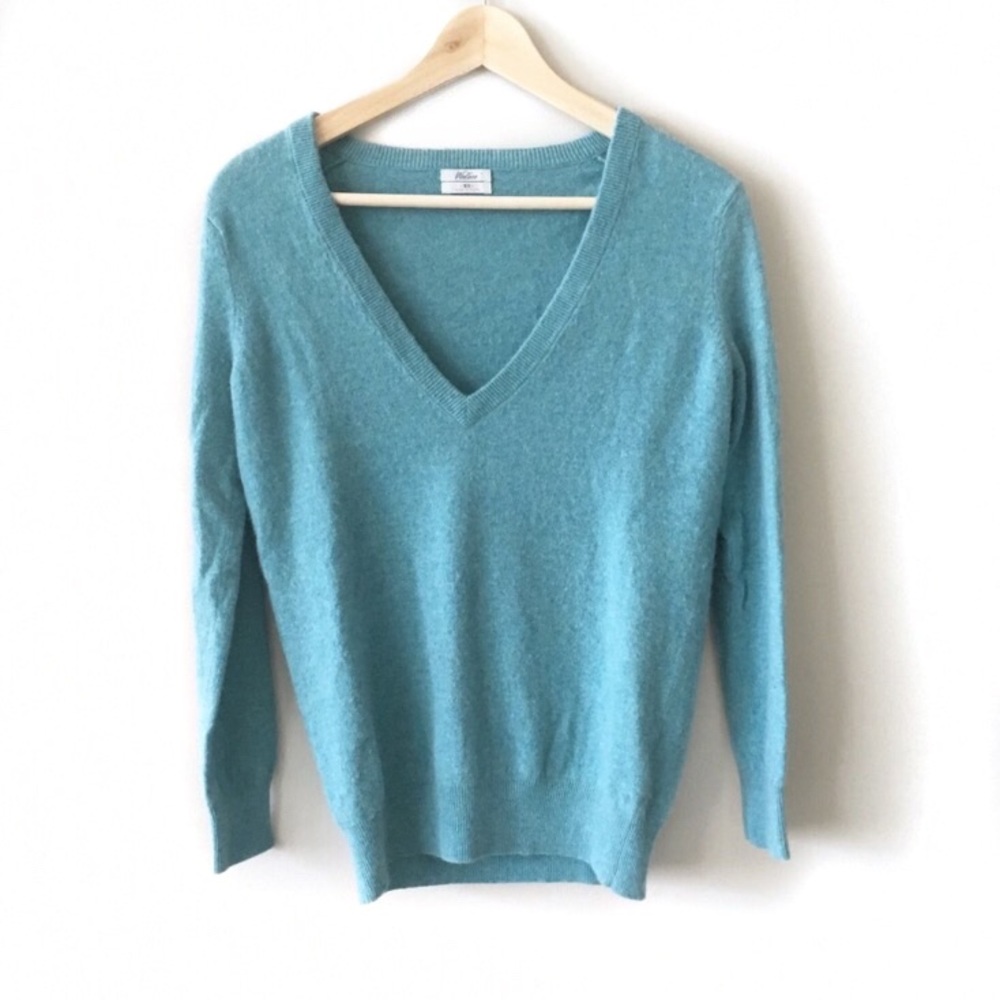 Madewell Wallace Deep V Neck Cashmere Sweater - Picture 1 of 4